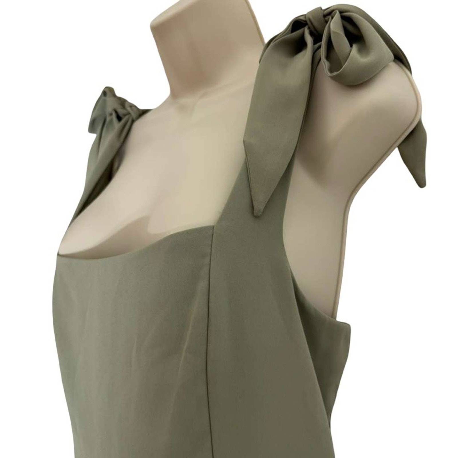 Show Me Your Mumu Claire Womens Sage Green Smocked Sun Dress Midi Summer Usa M — image 6 of 8
